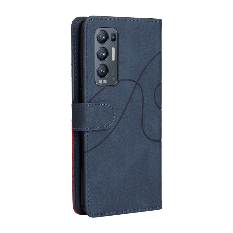 For OPPO Reno5 Pro+ 5G / Find X3 Neo Dual-color Splicing Horizontal Flip PU Leather Case with Holder & Card Slots & Wallet