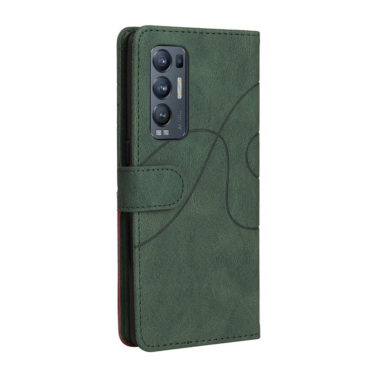 For OPPO Reno5 Pro+ 5G / Find X3 Neo Dual-color Splicing Horizontal Flip PU Leather Case with Holder & Card Slots & Wallet