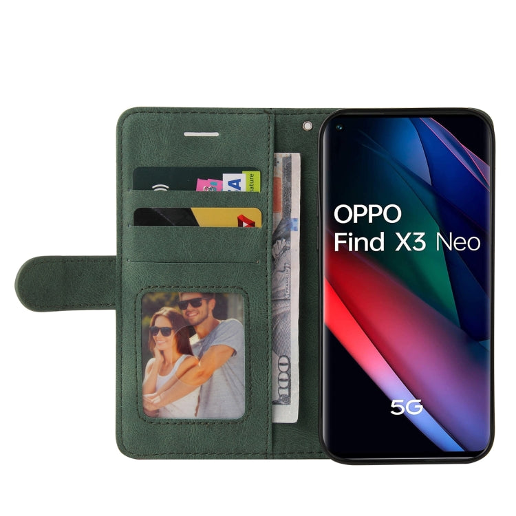 For OPPO Reno5 Pro+ 5G / Find X3 Neo Dual-color Splicing Horizontal Flip PU Leather Case with Holder & Card Slots & Wallet