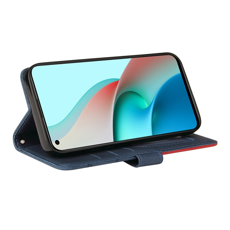 For Xiaomi Redmi Note 9 5G CN Version Dual-color Splicing Horizontal Flip PU Leather Case with Holder & Card Slots & Wallet