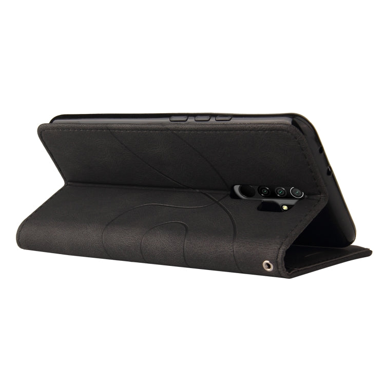 For Xiaomi Redmi 9 Dual-color Splicing Horizontal Flip PU Leather Case with Holder & Card Slots & Wallet