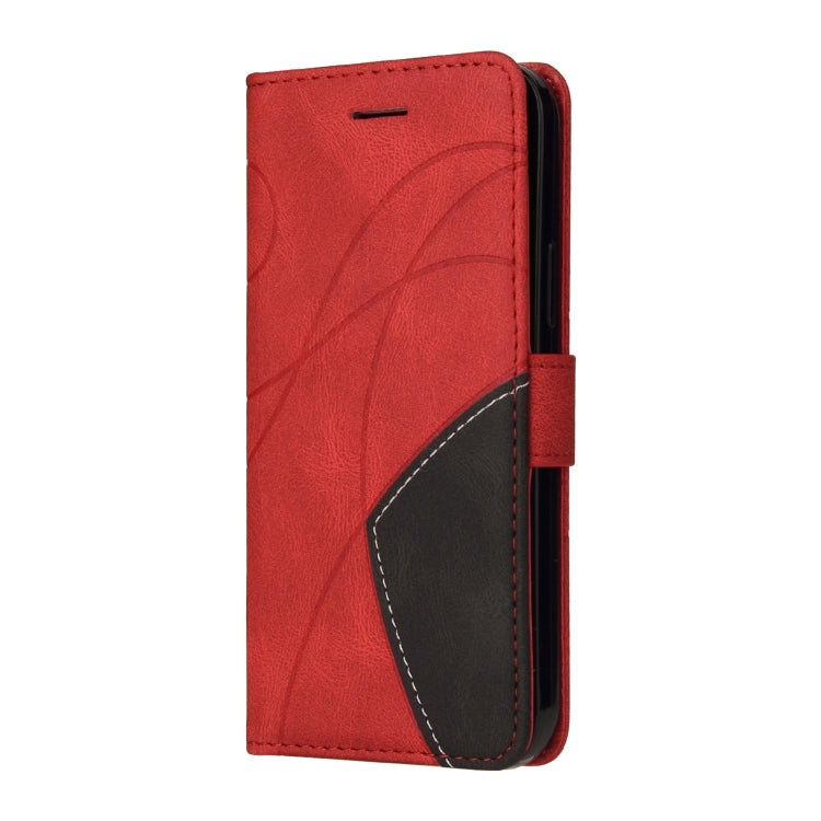 For Xiaomi Redmi 9A Dual-color Splicing Horizontal Flip PU Leather Case with Holder & Card Slots & Wallet