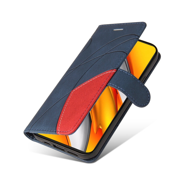 For Xiaomi Redmi K40 / K40 Pro / Poco F3 Dual-color Splicing Horizontal Flip PU Leather Case with Holder & Card Slots & Wallet