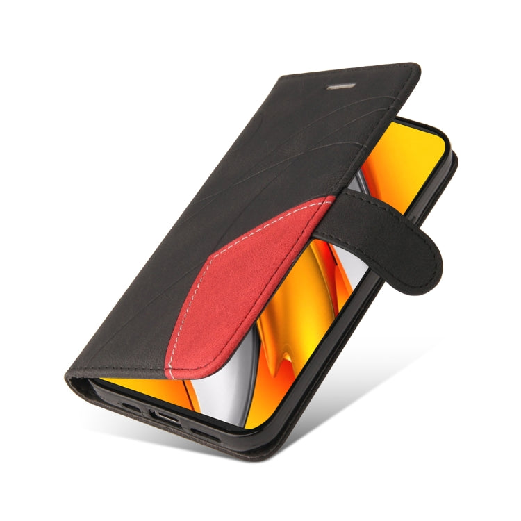 For Xiaomi Redmi K40 / K40 Pro / Poco F3 Dual-color Splicing Horizontal Flip PU Leather Case with Holder & Card Slots & Wallet