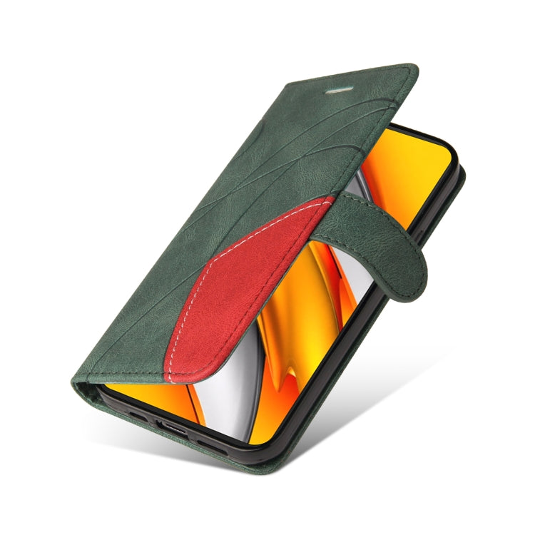 For Xiaomi Redmi K40 / K40 Pro / Poco F3 Dual-color Splicing Horizontal Flip PU Leather Case with Holder & Card Slots & Wallet