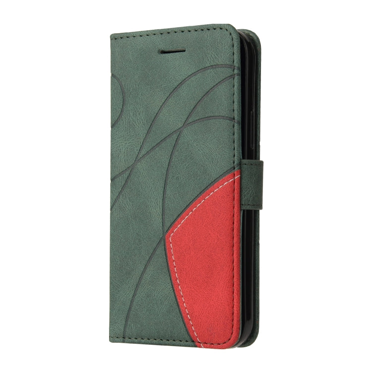 For Xiaomi Poco M3/Redmi Note 9 4G CN Version Dual-color Splicing Horizontal Flip PU Leather Case with Holder & Card Slots & Wallet