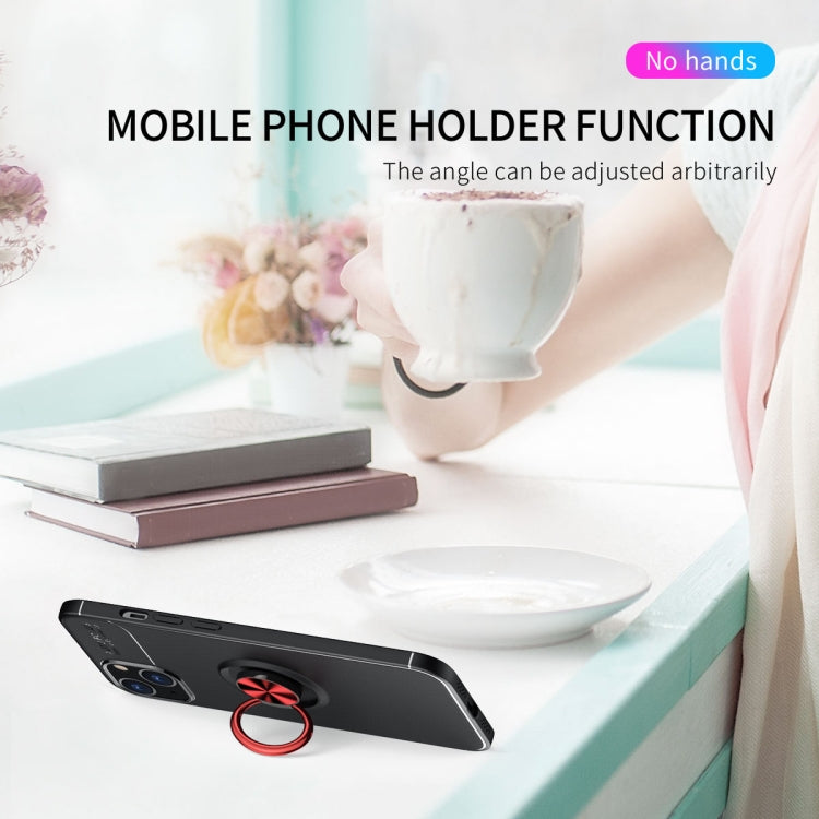 For iPhone 13 mini Metal Ring Holder 360 Degree Rotating TPU Case