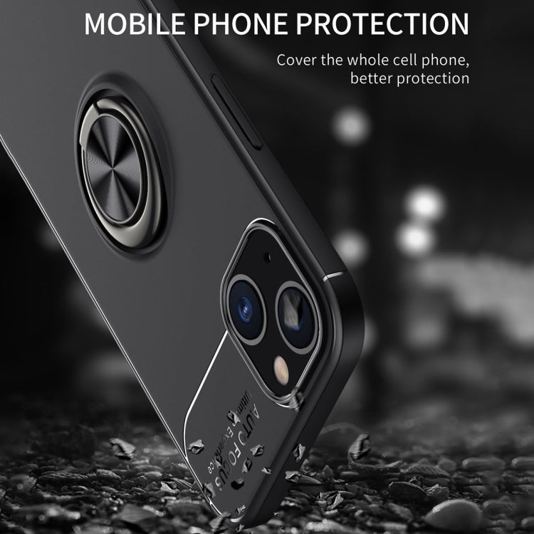For iPhone 13 Metal Ring Holder 360 Degree Rotating TPU Case