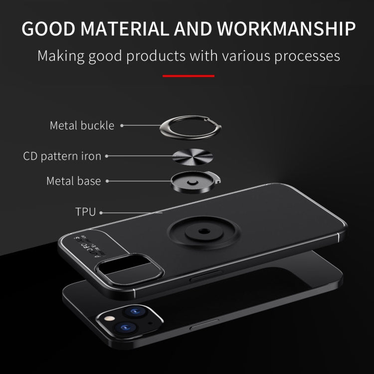 For iPhone 13 Metal Ring Holder 360 Degree Rotating TPU Case