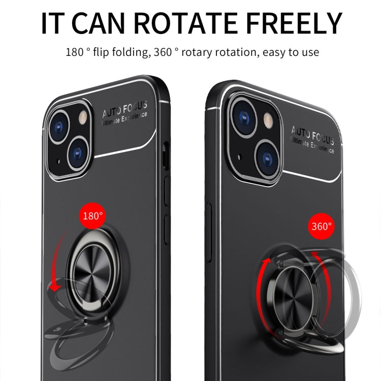 For iPhone 13 Metal Ring Holder 360 Degree Rotating TPU Case