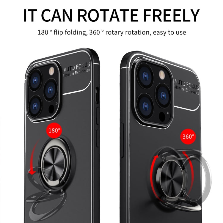 For iPhone 13 Pro Max Metal Ring Holder 360 Degree Rotating TPU Case
