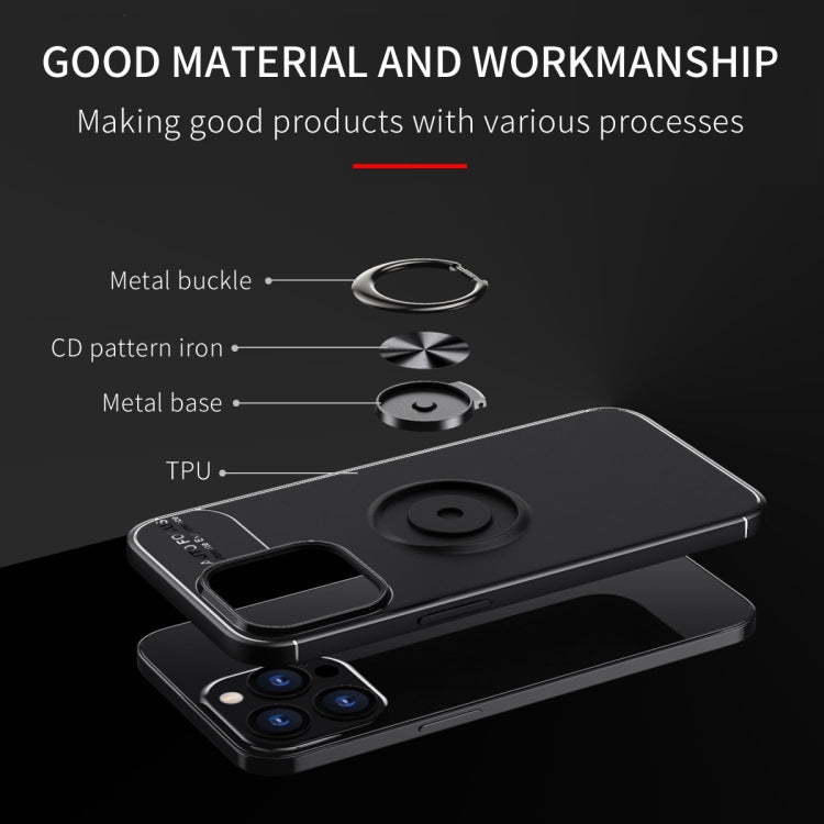 For iPhone 13 Pro Max Metal Ring Holder 360 Degree Rotating TPU Case