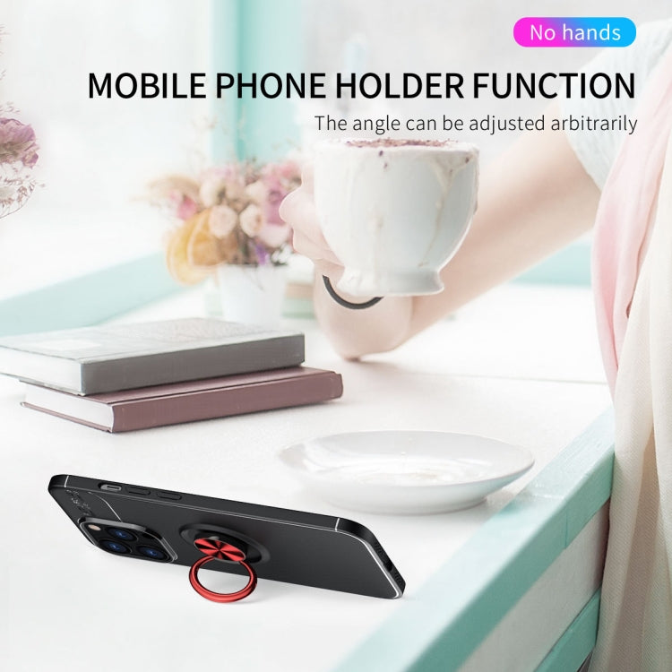 For iPhone 13 Pro Max Metal Ring Holder 360 Degree Rotating TPU Case