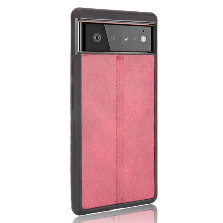 For Google Pixel 6 Shockproof Sewing Cow Skin Texture PC + PU + TPU Case