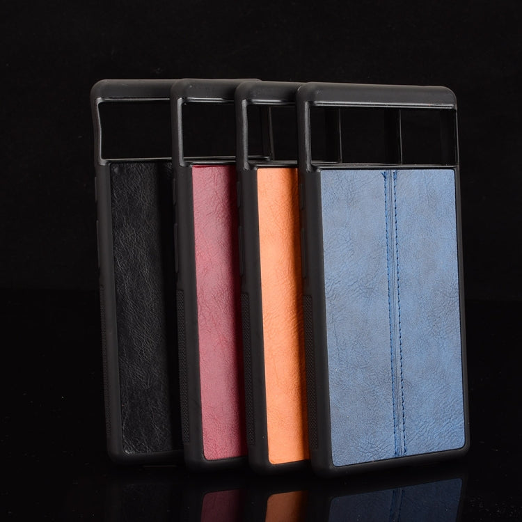 For Google Pixel 6 Shockproof Sewing Cow Skin Texture PC + PU + TPU Case