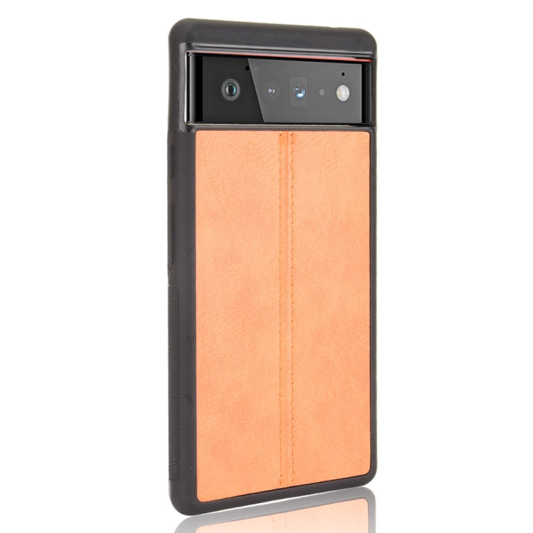 For Google Pixel 6 Shockproof Sewing Cow Skin Texture PC + PU + TPU Case