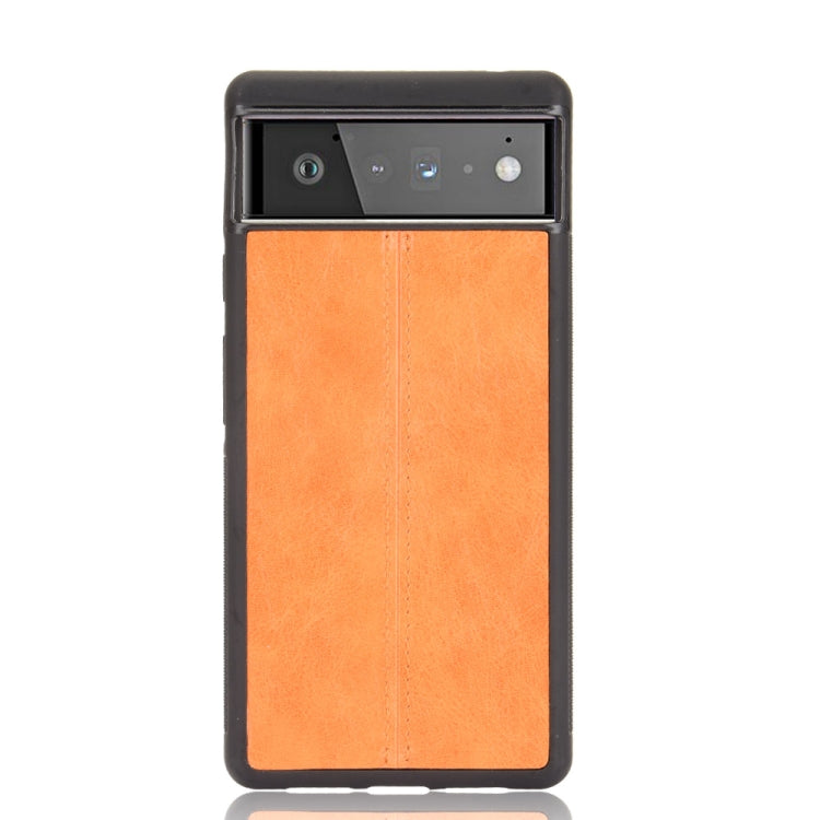 For Google Pixel 6 Pro Shockproof Sewing Cow Skin Texture PC + PU + TPU Case