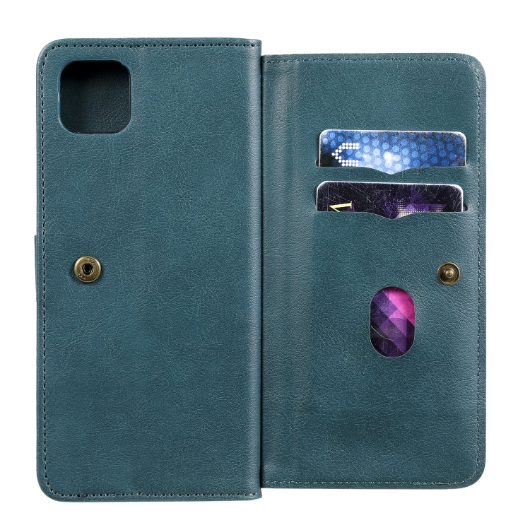 For Samsung Galaxy A22 5G Multifunctional Magnetic Copper Buckle Horizontal Flip Solid Color Leather Case with 10 Card Slots & Wallet & Holder & Photo Frame