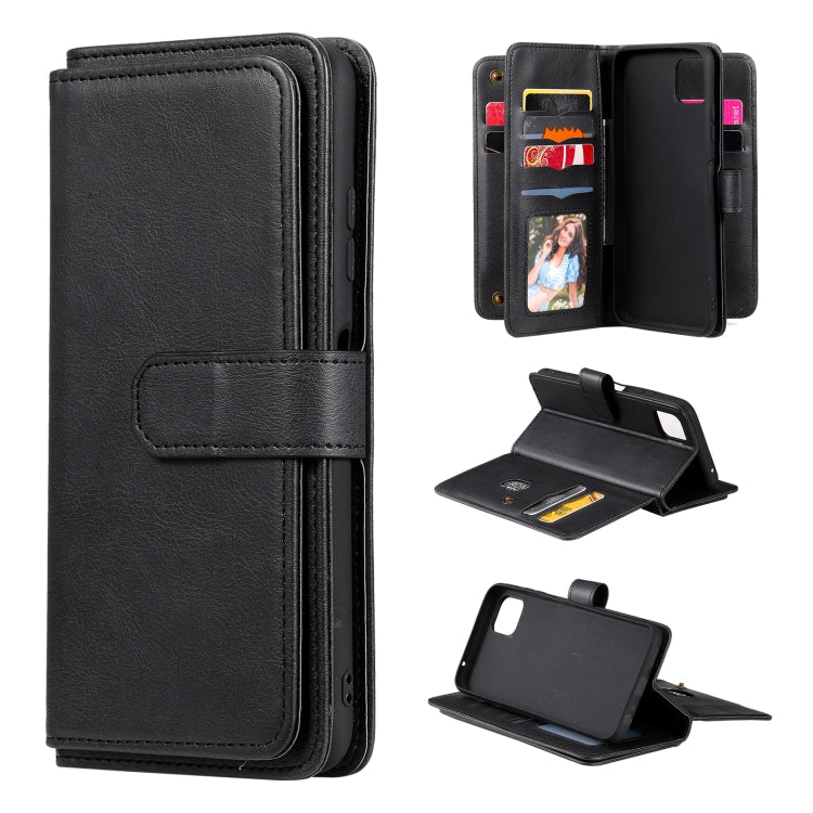 For Samsung Galaxy A22 5G Multifunctional Magnetic Copper Buckle Horizontal Flip Solid Color Leather Case with 10 Card Slots & Wallet & Holder & Photo Frame