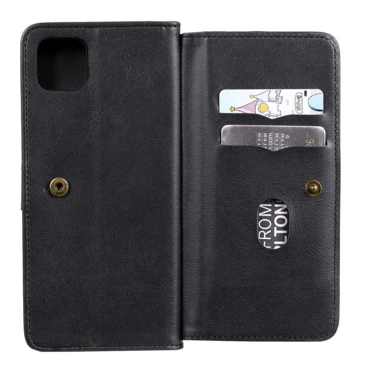 For Samsung Galaxy A22 5G Multifunctional Magnetic Copper Buckle Horizontal Flip Solid Color Leather Case with 10 Card Slots & Wallet & Holder & Photo Frame