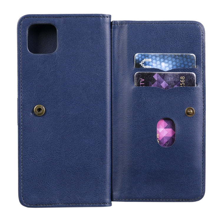 For Samsung Galaxy A22 5G Multifunctional Magnetic Copper Buckle Horizontal Flip Solid Color Leather Case with 10 Card Slots & Wallet & Holder & Photo Frame