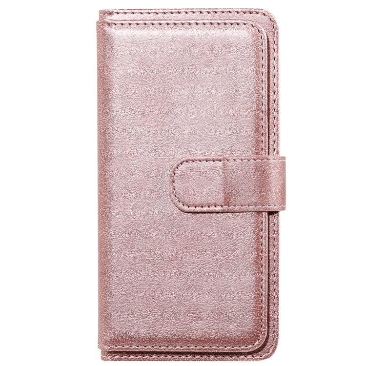 For Samsung Galaxy A22 5G Multifunctional Magnetic Copper Buckle Horizontal Flip Solid Color Leather Case with 10 Card Slots & Wallet & Holder & Photo Frame
