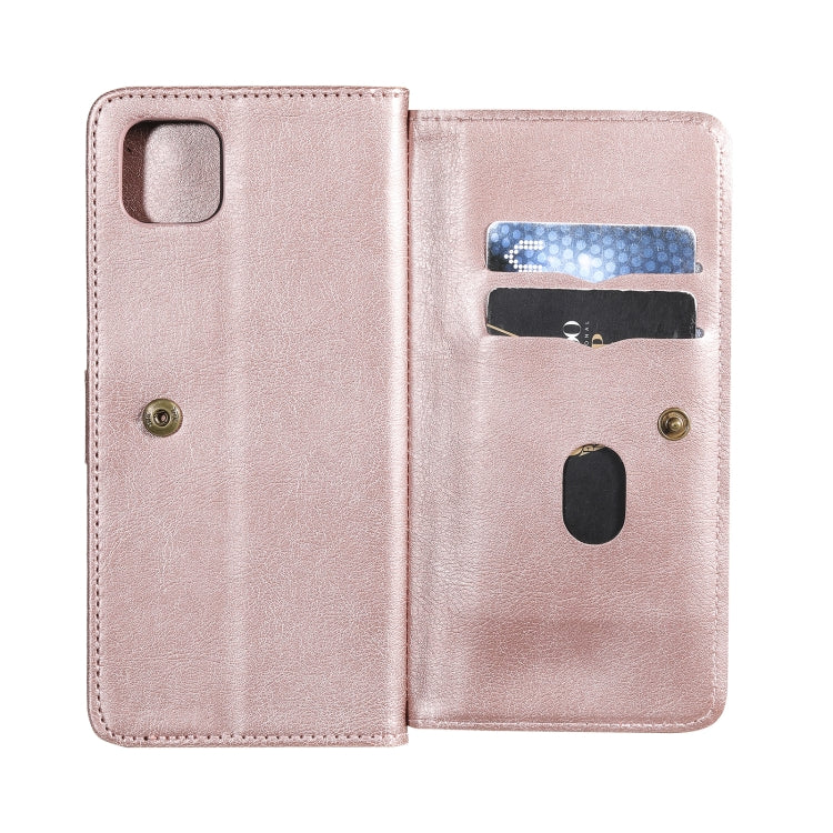 For Samsung Galaxy A22 5G Multifunctional Magnetic Copper Buckle Horizontal Flip Solid Color Leather Case with 10 Card Slots & Wallet & Holder & Photo Frame