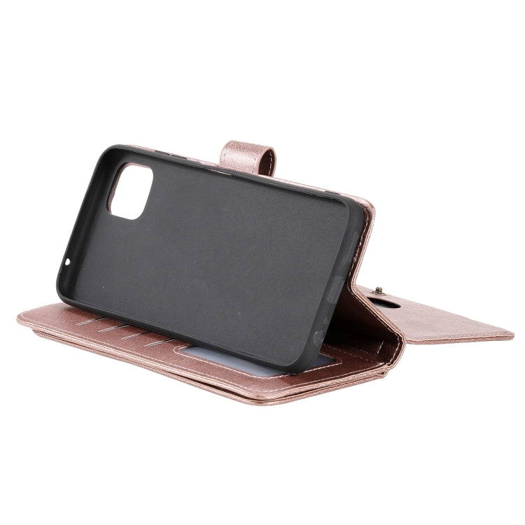 For Samsung Galaxy A22 5G Multifunctional Magnetic Copper Buckle Horizontal Flip Solid Color Leather Case with 10 Card Slots & Wallet & Holder & Photo Frame