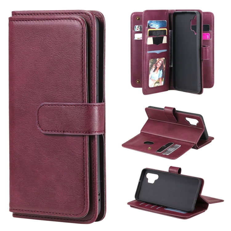 For Samsung Galaxy A32 4G Multifunctional Magnetic Copper Buckle Horizontal Flip Solid Color Leather Case with 10 Card Slots & Wallet & Holder & Photo Frame
