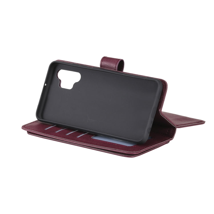 For Samsung Galaxy A32 4G Multifunctional Magnetic Copper Buckle Horizontal Flip Solid Color Leather Case with 10 Card Slots & Wallet & Holder & Photo Frame