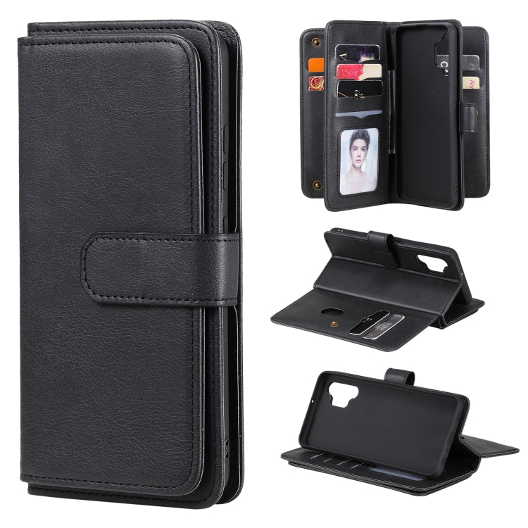 For Samsung Galaxy A32 4G Multifunctional Magnetic Copper Buckle Horizontal Flip Solid Color Leather Case with 10 Card Slots & Wallet & Holder & Photo Frame