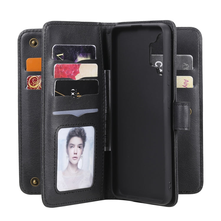 For Samsung Galaxy A32 4G Multifunctional Magnetic Copper Buckle Horizontal Flip Solid Color Leather Case with 10 Card Slots & Wallet & Holder & Photo Frame