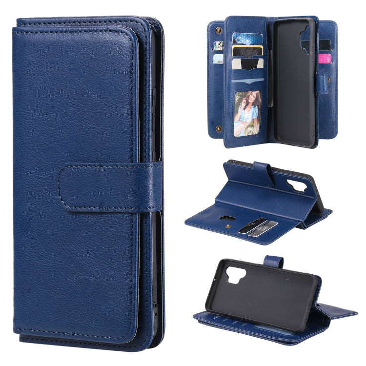 For Samsung Galaxy A32 4G Multifunctional Magnetic Copper Buckle Horizontal Flip Solid Color Leather Case with 10 Card Slots & Wallet & Holder & Photo Frame