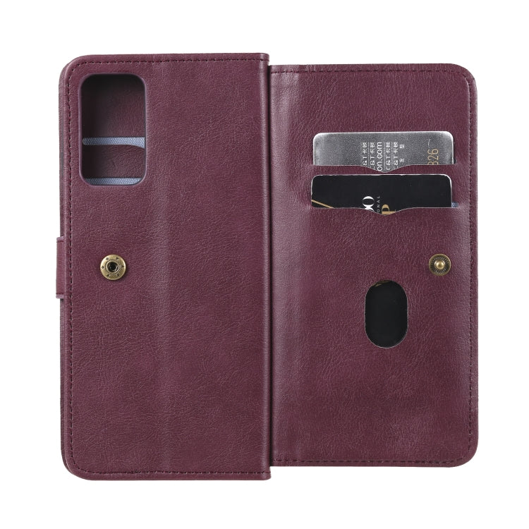 For Samsung Galaxy A82 5G Multifunctional Magnetic Copper Buckle Horizontal Flip Solid Color Leather Case with 10 Card Slots & Wallet & Holder & Photo Frame