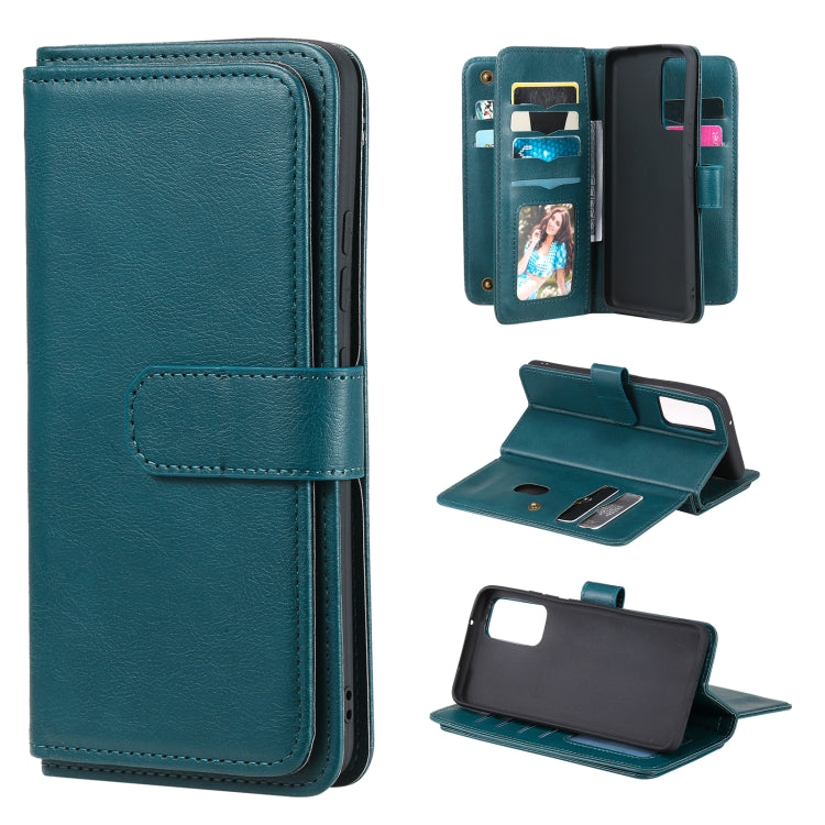 For Samsung Galaxy A82 5G Multifunctional Magnetic Copper Buckle Horizontal Flip Solid Color Leather Case with 10 Card Slots & Wallet & Holder & Photo Frame
