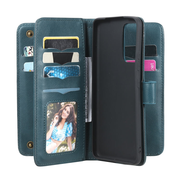 For Samsung Galaxy A82 5G Multifunctional Magnetic Copper Buckle Horizontal Flip Solid Color Leather Case with 10 Card Slots & Wallet & Holder & Photo Frame