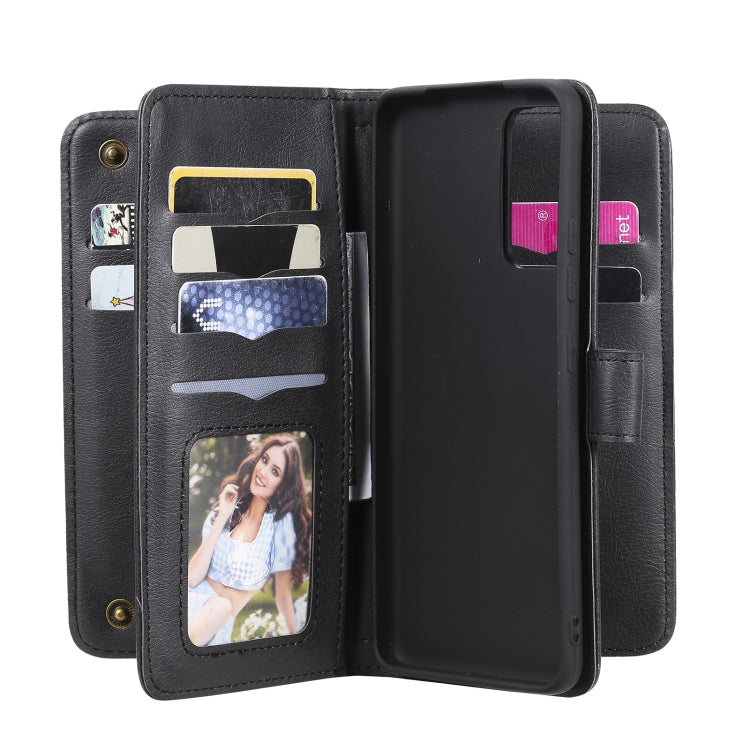 For Samsung Galaxy A82 5G Multifunctional Magnetic Copper Buckle Horizontal Flip Solid Color Leather Case with 10 Card Slots & Wallet & Holder & Photo Frame