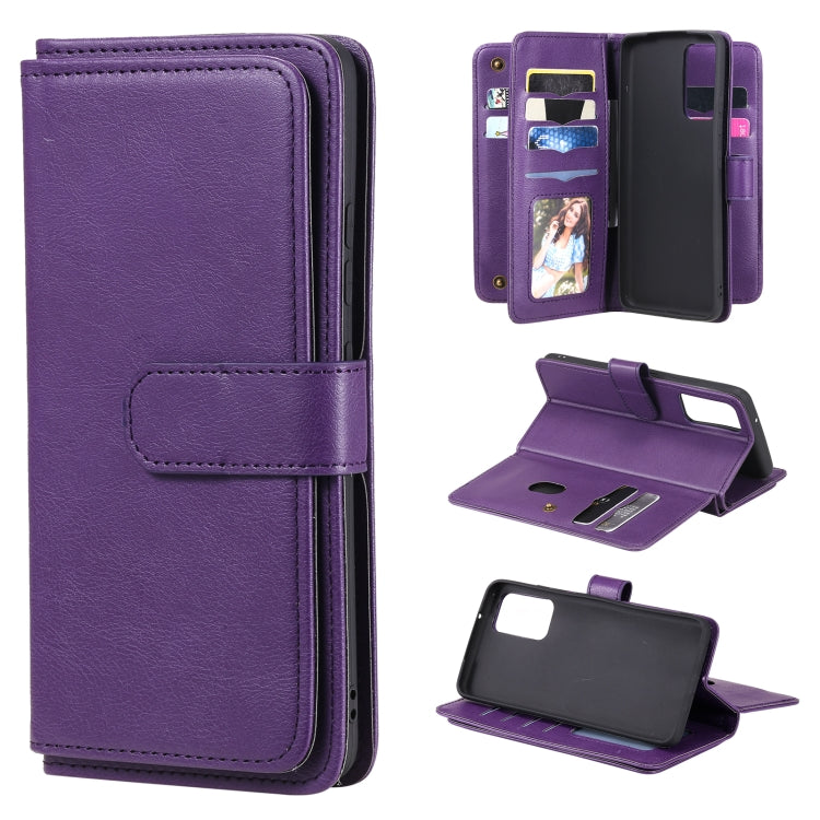 For Samsung Galaxy A82 5G Multifunctional Magnetic Copper Buckle Horizontal Flip Solid Color Leather Case with 10 Card Slots & Wallet & Holder & Photo Frame