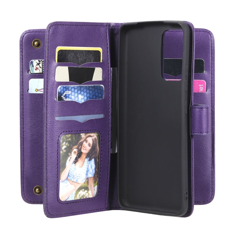 For Samsung Galaxy A82 5G Multifunctional Magnetic Copper Buckle Horizontal Flip Solid Color Leather Case with 10 Card Slots & Wallet & Holder & Photo Frame