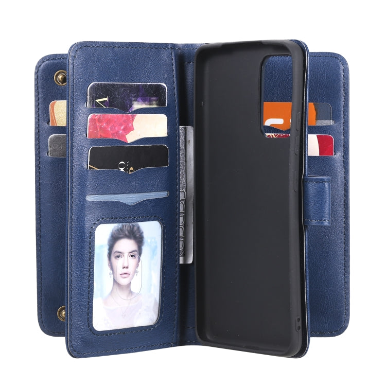For Samsung Galaxy A82 5G Multifunctional Magnetic Copper Buckle Horizontal Flip Solid Color Leather Case with 10 Card Slots & Wallet & Holder & Photo Frame