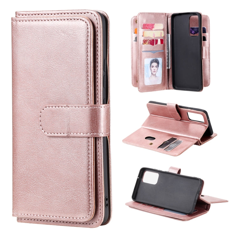 For Samsung Galaxy A82 5G Multifunctional Magnetic Copper Buckle Horizontal Flip Solid Color Leather Case with 10 Card Slots & Wallet & Holder & Photo Frame