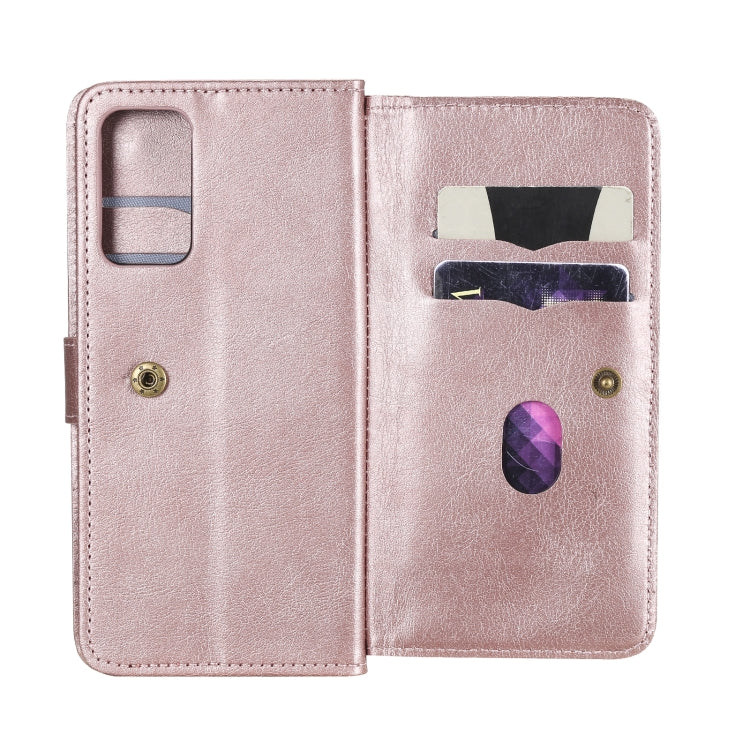 For Samsung Galaxy A82 5G Multifunctional Magnetic Copper Buckle Horizontal Flip Solid Color Leather Case with 10 Card Slots & Wallet & Holder & Photo Frame