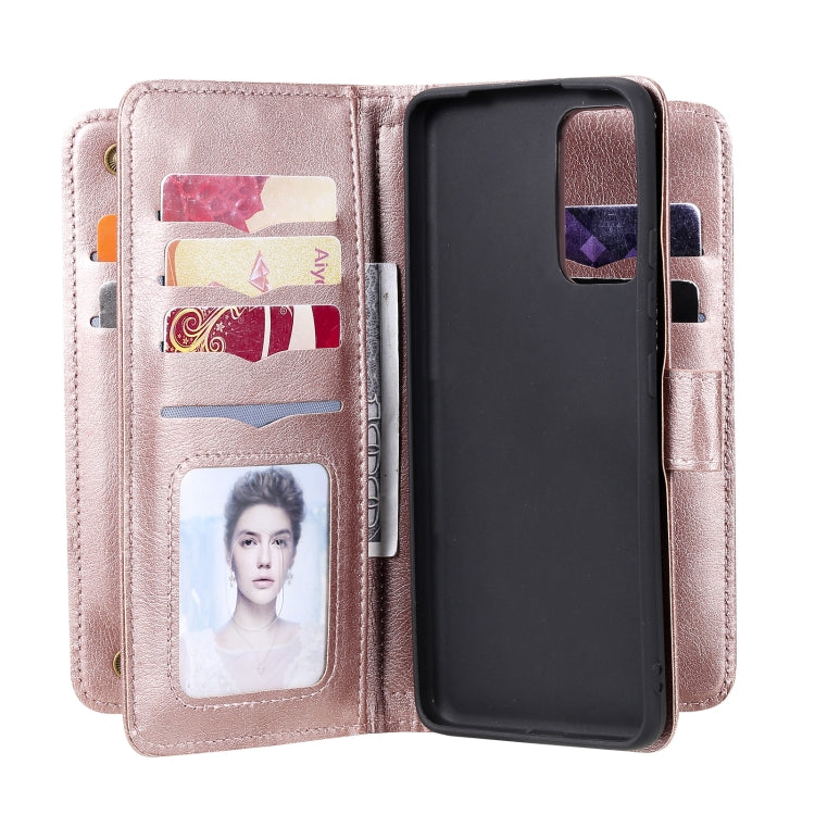For Samsung Galaxy A82 5G Multifunctional Magnetic Copper Buckle Horizontal Flip Solid Color Leather Case with 10 Card Slots & Wallet & Holder & Photo Frame