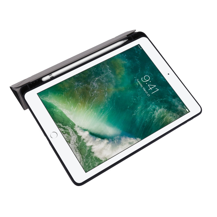 For iPad 10.2 2021 / 2020 / 2019 / iPad 10.2 2020 Silk Texture Horizontal Deformation Flip Leather Case with Holder & Pen Slot