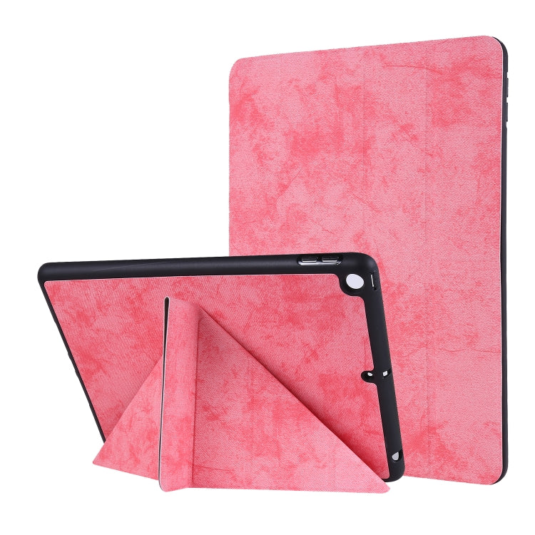 For iPad 10.2 2021 / 2020 / 2019 / iPad 10.2 2020 Silk Texture Horizontal Deformation Flip Leather Case with Holder & Pen Slot