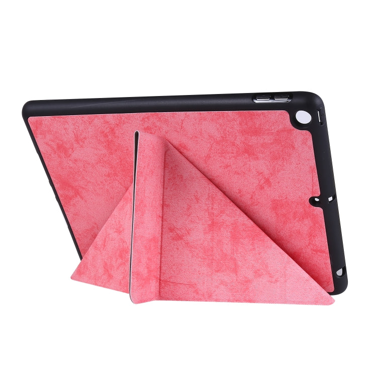 For iPad 10.2 2021 / 2020 / 2019 / iPad 10.2 2020 Silk Texture Horizontal Deformation Flip Leather Case with Holder & Pen Slot