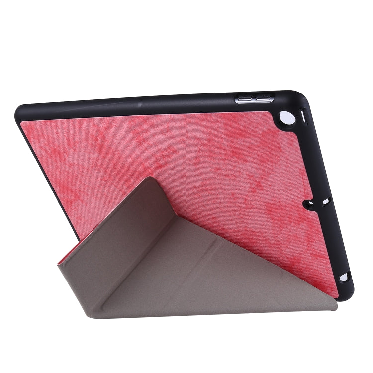 For iPad 10.2 2021 / 2020 / 2019 / iPad 10.2 2020 Silk Texture Horizontal Deformation Flip Leather Case with Holder & Pen Slot