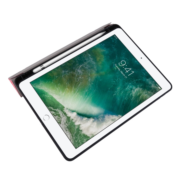 For iPad 10.2 2021 / 2020 / 2019 / iPad 10.2 2020 Silk Texture Horizontal Deformation Flip Leather Case with Holder & Pen Slot