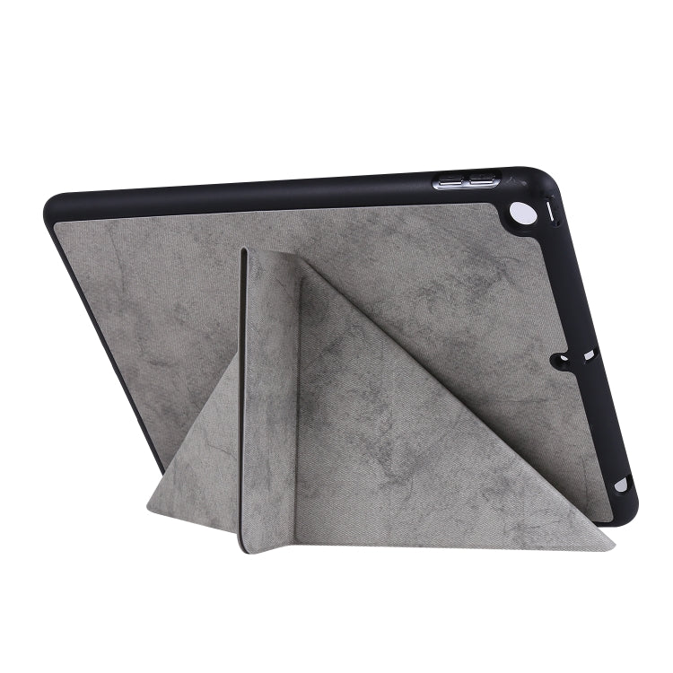 For iPad 10.2 2021 / 2020 / 2019 / iPad 10.2 2020 Silk Texture Horizontal Deformation Flip Leather Case with Holder & Pen Slot