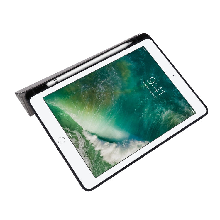 For iPad 10.2 2021 / 2020 / 2019 / iPad 10.2 2020 Silk Texture Horizontal Deformation Flip Leather Case with Holder & Pen Slot